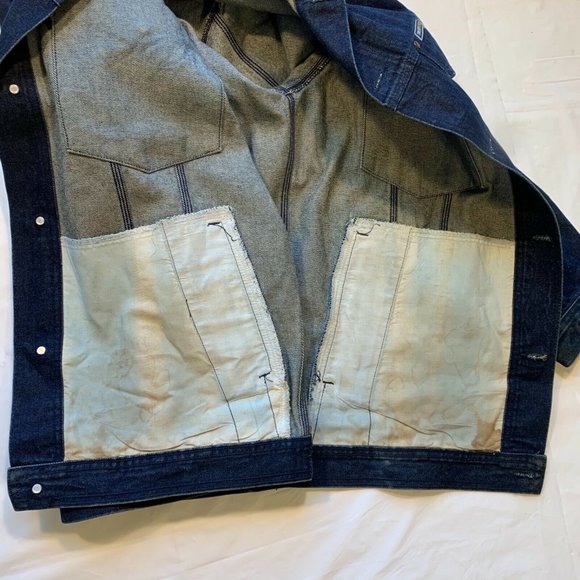 Trust Sports USA Jean‎ Denim Jacket Flap Pockets Dark Wash Cowboy Western XL EUC - Picture 9 of 12